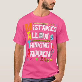 数学の愛好家新学期の間違いが許考える可 Tシャツ