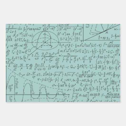 数学の愛好家,数学の公式,数学のギーク ラッピングペーパーシート (正面)