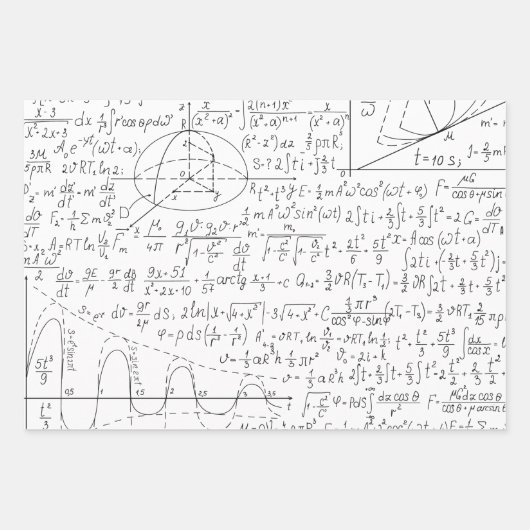 数学の愛好家,数学の公式,数学のギーク ラッピングペーパーシート (正面)