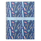 数学の授業用 青 水色 ピンク ノート (正面)