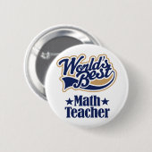 数学の教師のギフトのための(世界のベスト) 缶バッジ (正面&裏面)