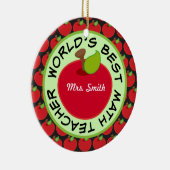 数学の教師のパーソナライズな学校のギフトのオーナメント セラミックオーナメント (右)