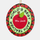 数学の教師のパーソナライズな学校のギフトのオーナメント セラミックオーナメント (左)