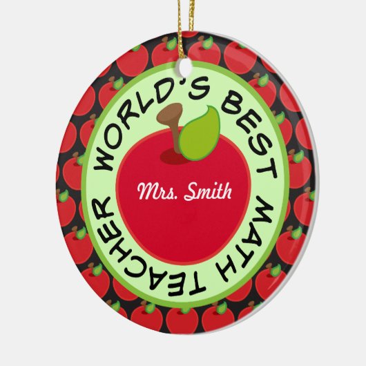 数学の教師のパーソナライズな学校のギフトのオーナメント セラミックオーナメント (左)