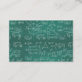 数学の教師の学校の黒板のテレホンカード 名刺 (裏面)