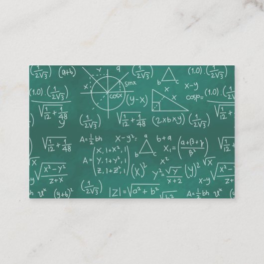 数学の教師の学校の黒板のテレホンカード 名刺 (裏面)