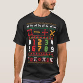 数学の教師の醜いクリスマスのセーターのTシャツ Tシャツ (正面)