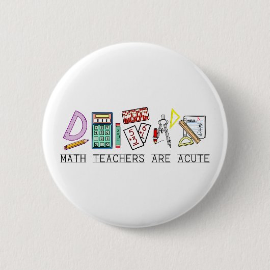 数学の教師は激しいです 缶バッジ (正面)