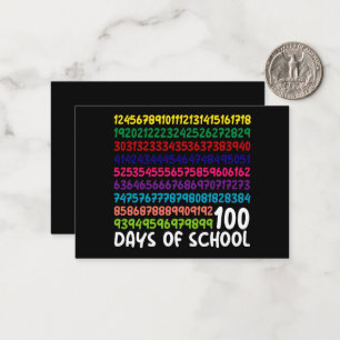 数学の数字 100日目の学校の先生と子供たち ノートカード