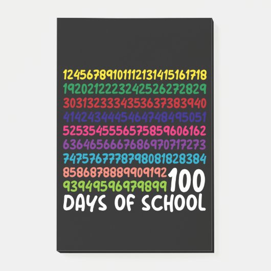 数学の数字 100日目の学校の先生と子供たち ポストイット (正面)