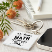 数学の数学のおもしろい贈り物のない日 キーホルダー (正面右)