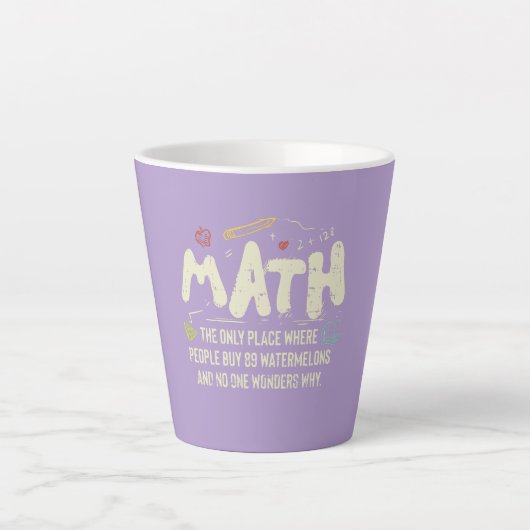 数学の数学の数学の先生ギフト カフェラテマグ (正面)