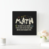 数学の数学の数学の先生ギフト スクエア壁時計 (ホーム)