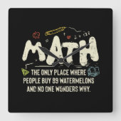 数学の数学の数学の先生ギフト スクエア壁時計 (正面)