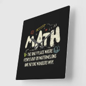 数学の数学の数学の先生ギフト スクエア壁時計 (傾斜)