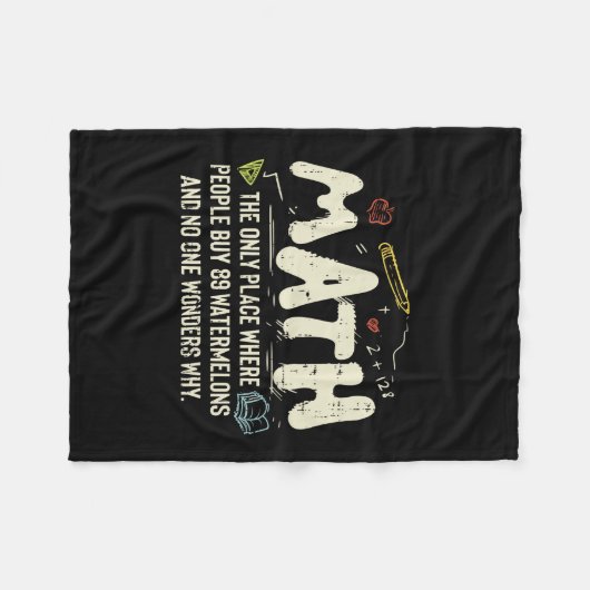 数学の数学の数学の先生ギフト フリースブランケット (正面(横))