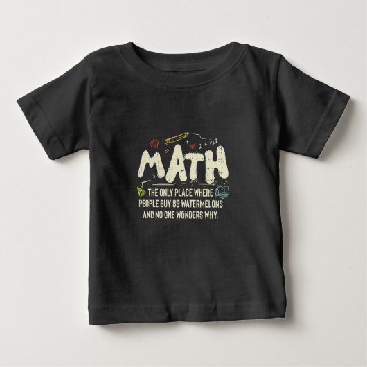 数学の数学の数学の先生ギフト ベビーTシャツ (正面)
