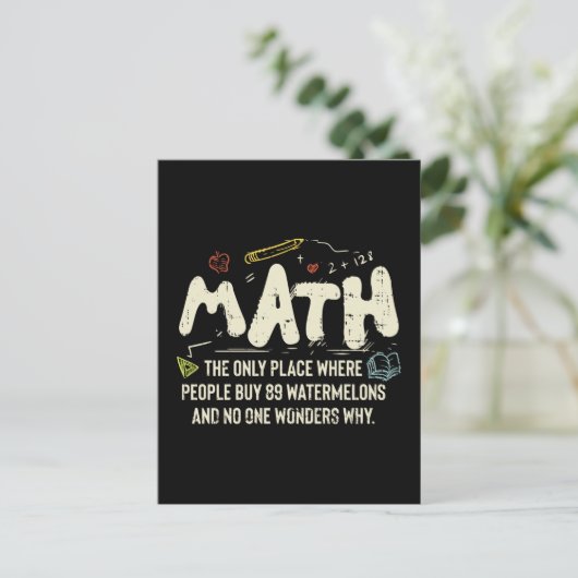 数学の数学の数学の先生ギフト ポストカード (スタンド正面)