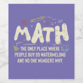 数学の数学の数学の先生ギフト ワインラベル (シングルラベル)