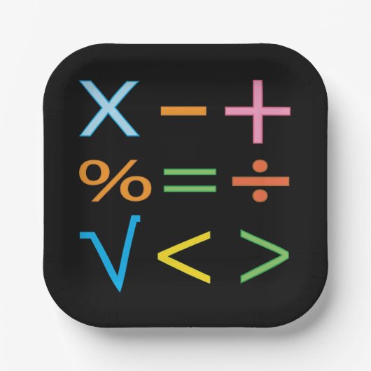 数学の数学記号の数学パーティー ペーパープレート (正面)