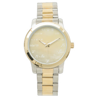 数学の数式ウォッチギーク-金ゴールド 腕時計