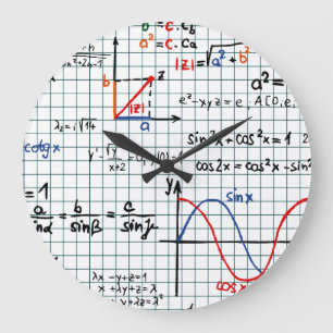 数学の方式数 ラージ壁時計