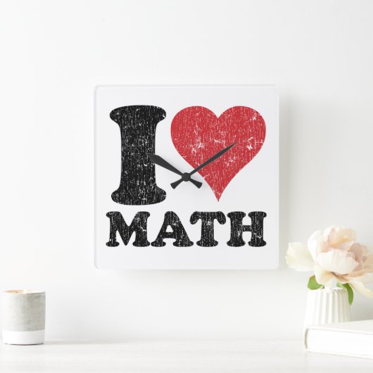 数学の時計が大好き スクエア壁時計 (ホーム)