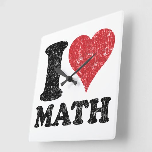 数学の時計が大好き スクエア壁時計 (傾斜)