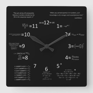 数学の時計 スクエア壁時計