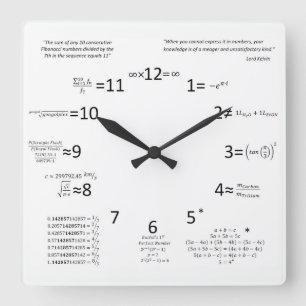 数学の時計 スクエア壁時計