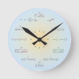 数学の時計(淡いブルーの) ラウンド壁時計