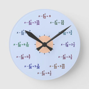 数学の時計(AM-PM) ラウンド壁時計