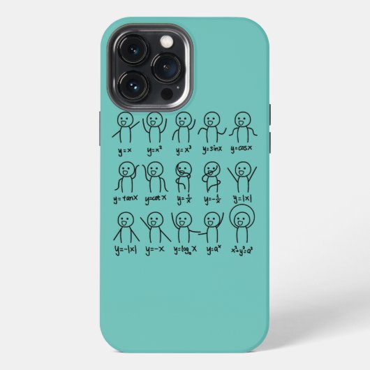 数学の棒人間 数学 数学教師 おもしろい iPhoneケース (裏面)
