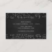 数学の科学の教師の学校の個人教師のテレホンカード 名刺 (裏面)