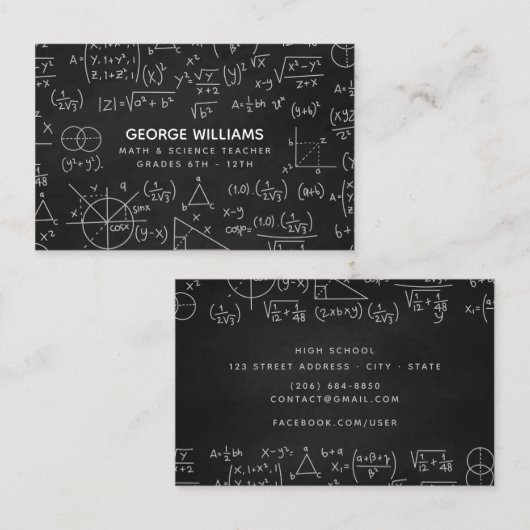 数学の科学の教師の学校の個人教師のテレホンカード 名刺 (正面/裏面)