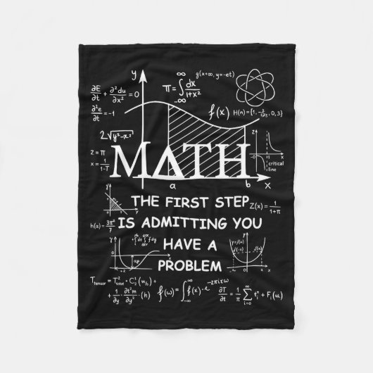 数学の第一歩は問題を認めること フリースブランケット (正面)