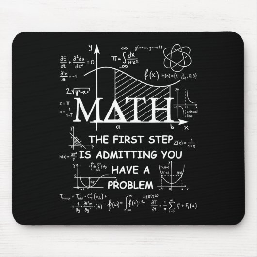数学の第一歩は問題を認めること マウスパッド (正面)