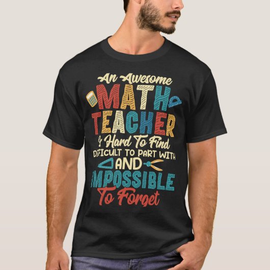 数学の素晴らし先生は学校のエドゥを見つける懸命だ Tシャツ (正面)