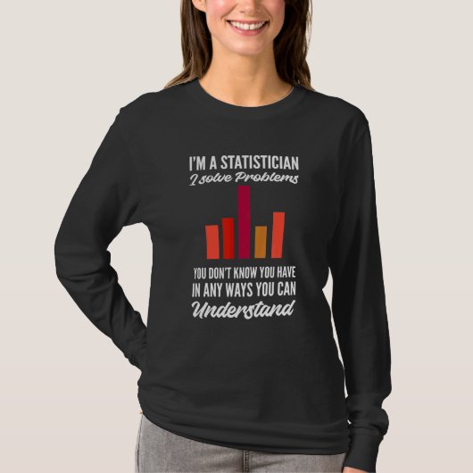 数学の統計学者が問題を解く Tシャツ (正面)