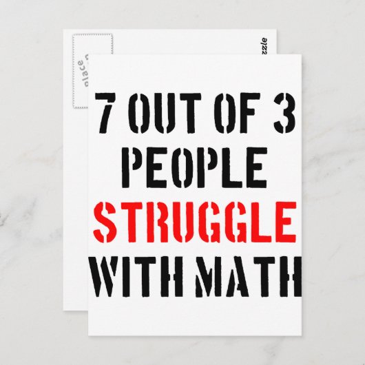数学の苦労 ポストカード (正面/裏面)