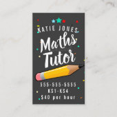 数学の英語の家庭向学け家庭試験 名刺 (正面)