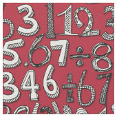 数学の落書きの赤 ファブリック (クローズアップ)