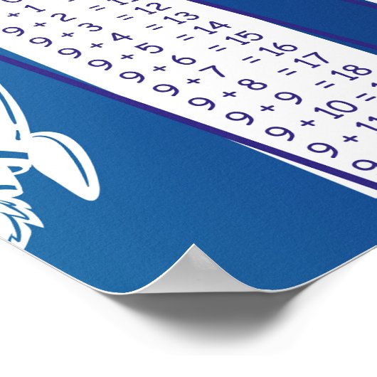 数学の追加テーブル教育かわいい宇宙飛行士 ポスター (角)