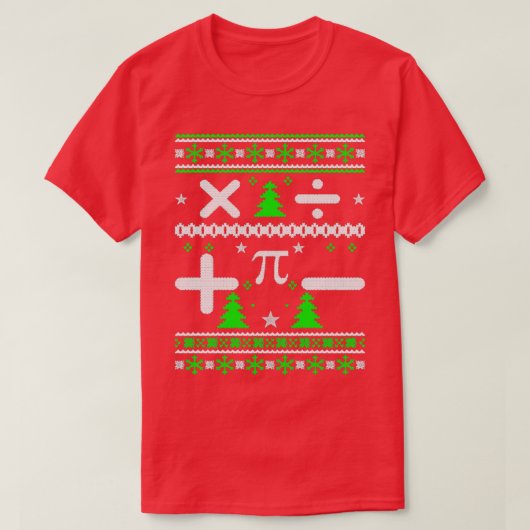 数学の醜いクリスマスセータークリスマス Tシャツ (デザイン正面)