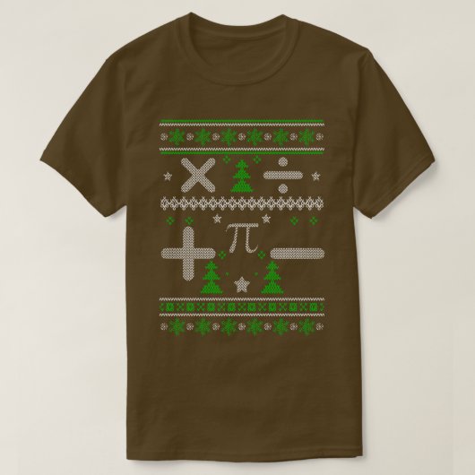数学の醜いクリスマスセーター先生 Tシャツ (デザイン正面)
