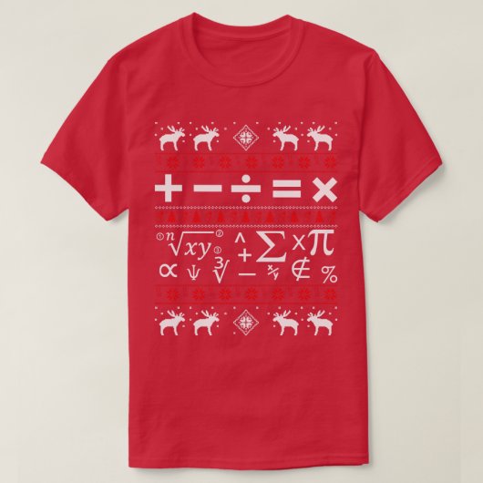 数学の醜いクリスマスセーター Tシャツ (デザイン正面)