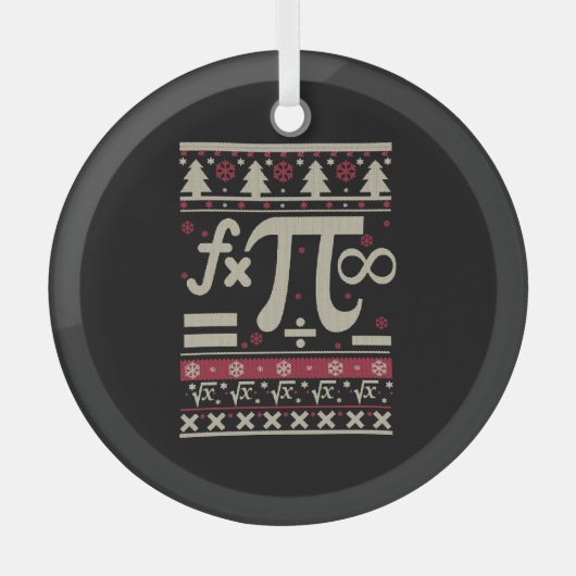 数学の醜いクリスマス ガラスオーナメント (正面)