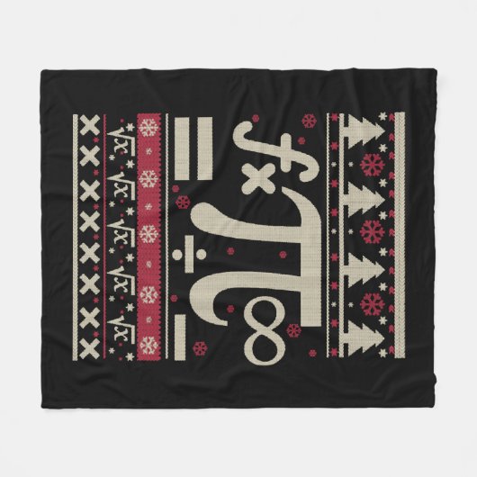 数学の醜いクリスマス フリースブランケット (正面(横))