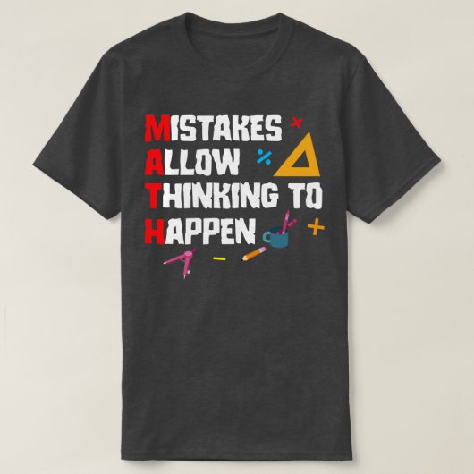 数学の間違いが考える起こりうる Tシャツ (デザイン正面)