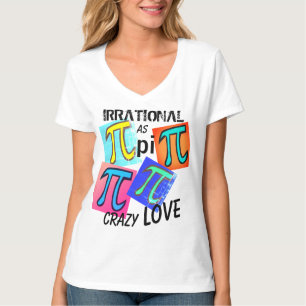 数学の非合理としてPiブルーイエローグリーンピンク Tシャツ